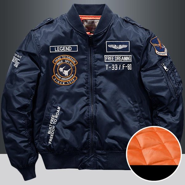 Moda Zimowa Kurtka Ze StóJką MęSka Kurtka Bomber MęSka WiatróWka Ocieplane Kurtki PłAszcz Odzież MęSka Casual Tooling Jacket XL-image