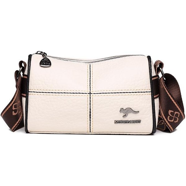 Luksusowa Torebka Damska Ze 100% Prawdziwej SkóRy Wysokiej JakośCi Torba Na Ramię, Crossbody, Listonoszka BeżOwy-image