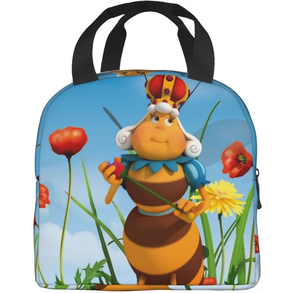 La Abeja Maya Con Flores Dibujos Animados Merch Bolsa De Almuerzo Aislada Para La Escuela Bolsa De Almacenamiento De Comida Refrigerador Reutilizable TéRmico Caja Bento Option 1-image