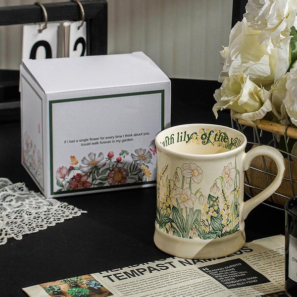 Francuski Kubek Retro O Wysokiej WartośCi Niszowy Kubek Biurowy Wysokiej Klasy Ceramiczny Kubek Do Kawy 301-400Ml-image