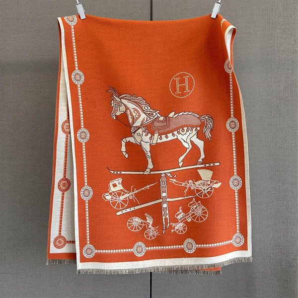 Jesień Zima Pashima Elegancki Szal Z Nadrukiem Koni Kobiety Luksusowy Kaszmirowy Szalik Femme Gruba CiepłA Koc Szaliki DłUgi Koc 185X65Cm Gray-image