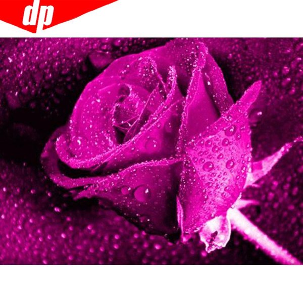 Pintura De Diamantes 5D DIY Flor Redonda Completa Mosaico De PedreríA Bordado De Diamantes Rosa 20X30CM-image