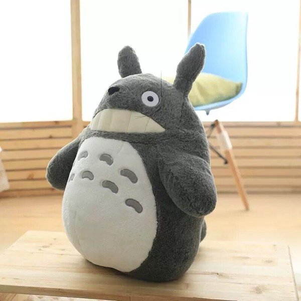 KreskóWka Totoro Pluszowa Zabawka ŚMiejąCa Się Serdecznie Totoro Pluszowy Anime Totoro Poduszka Liść Lotosu JapońSki Styl Urocza Lalka Totoro Prezent 25Cm-30Cm-image