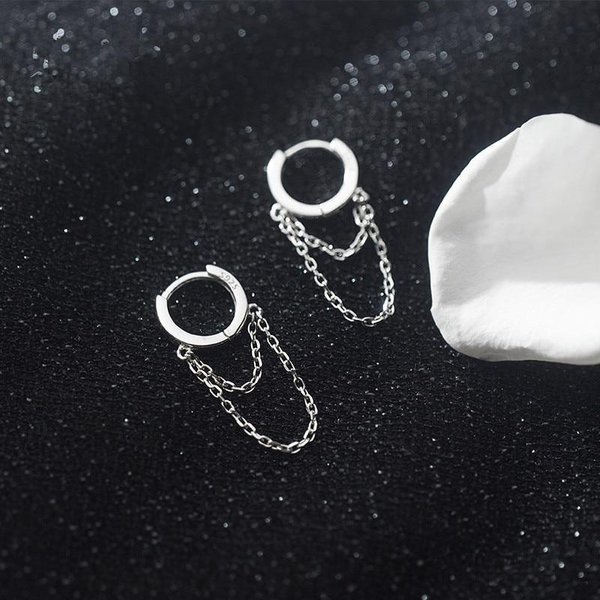 Pendientes De Moda Con Borla Color Oro Rosa Para Mujer Pendientes De Plata De Ley 925 Oorbellen Pendientes Brincos Eh017 Plata-image