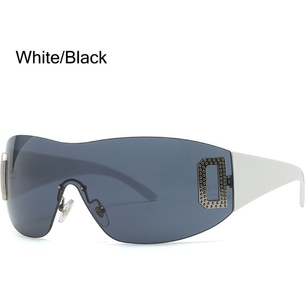 Gafas De Sol De Moda Sin Montura Gafas De Sol Y2K Adecuadas Para Damas Gafas De Sol Deportivas Punk Wraparound-image