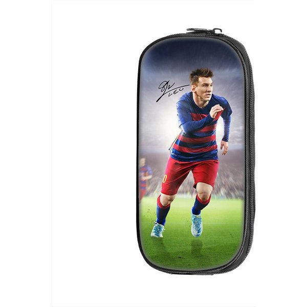 M-WzóR Messi Etui Na OłóWki Kosmetyczka Torba Na DłUgopisy Gwiazda PiłKi NożNej Uczeń DużA Pojemność Sportowe ArtykułY Szkolne Etui Na DłUgopisy Z Zamkiem BłYskawicznym Gray-image
