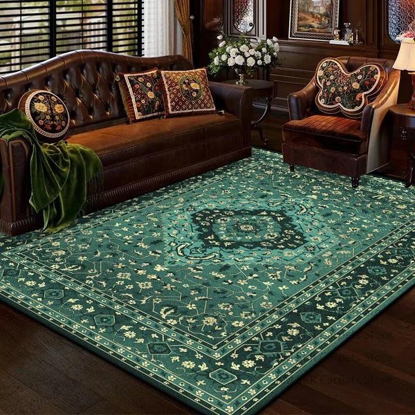 Bohemian Zielony Dywanik PodłOgowy AntypośLizgowy Odporny Na Plamy Do Salonu Sypialni Sofa Stolik Kawowy WystróJ Domu 80X120Cm 31X47Inch-image