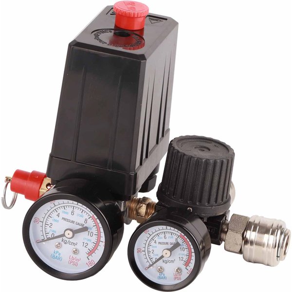 WyłąCznik CiśNieniowy Kompresora Powietrza 1 4 Cala 4 Otwory Kontroler Regulator ZawóR 90-120PSI 220V-image