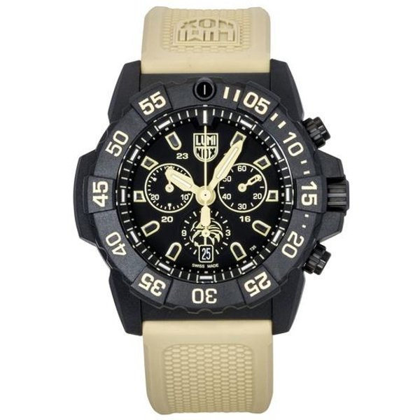 Reloj Para Hombre Luminox Navy Seal CronóGrafo Correa De Caucho Esfera Negra Cuarzo Sumergible XS.3590.NSF.2 200M Negro-image