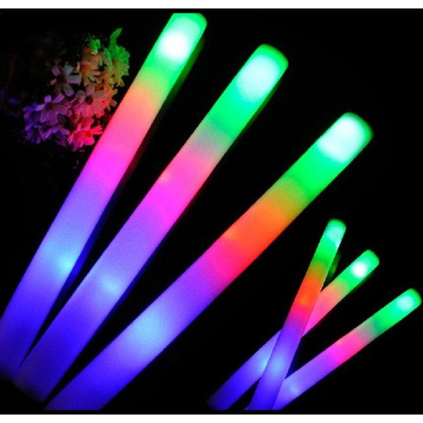 20/30/40 Szt. LED RGB śWiecąCe Masowo ArtykułY Imprezowe Kolorowe PałEczki śWiecąCe Piankowa PałEczka Rura Do Kibicowania Ciemne śWiatłO Urodziny Wesele 30Pcs&No Customized-image