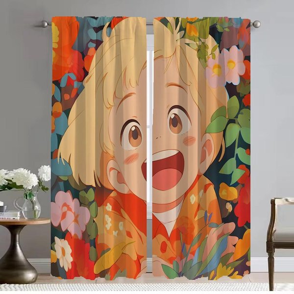 Cortina Opaca Para HabitacióN 2 Paneles Estrella NiñA Cortinas Divisorias HabitacióN Infantil DecoracióN Halloween Estores Cortinas Interior Hogar W50Xh70Cmx2Pcs-Cl-image