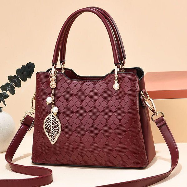 Bolso De Mano Para Mujer Bolso De Hombro De Gran Capacidad 24Cm*12Cm*19Cm BorgoñA-image