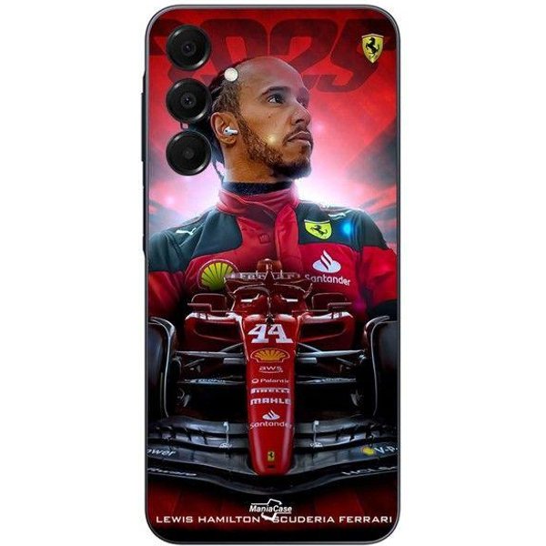 Etui - Maniacase - Samsung Galaxy A16 - Silikonowe - Czarne - Oficjalne Ferrari-image