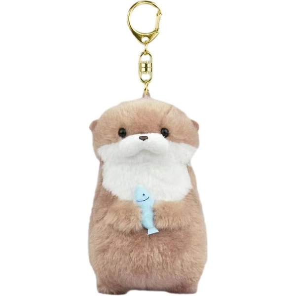 Urocza Pluszowa Zabawka Wydra Breloczek Z Rybką - Kawaii Pluszak ZwierząTko Wypchane ZwierząTko PrzytulająCe Rybkę, Uroczy Prezent Dzieci Dziewczynki Przyjaciele,-image