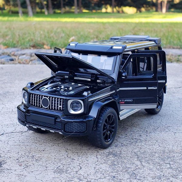 1:32 Mercedes Benz G700 Dostosowany Pojazd Terenowy Metalowy Odlew Model Samochodu DźWięK I ŚWiatłO Kolekcjonerskie Ozdoby Prezenty Urodzinowe Gray-image