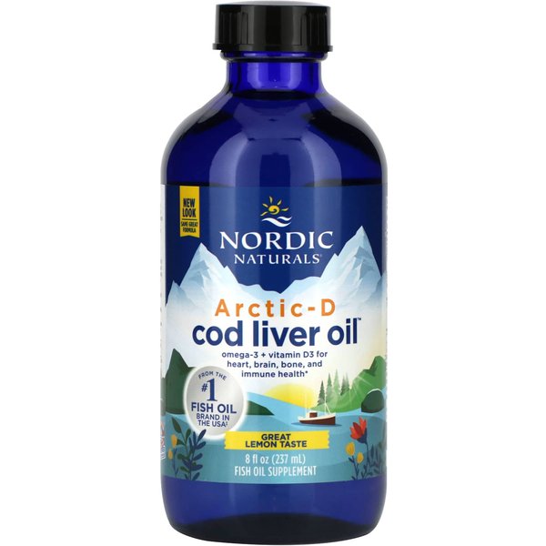 Nordic Naturals, Aceite De HíGado De Bacalao Arctic-D, Sabor A LimóN, 8 Fl Oz (237Ml)-image