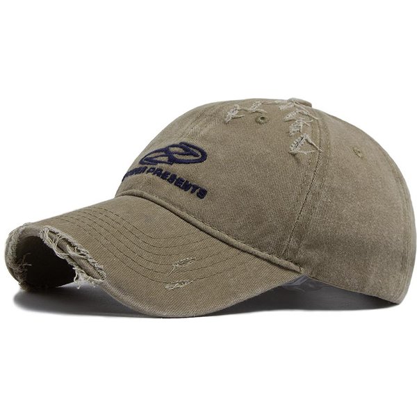 MęSka Czapka Bejsbolowa Vintage BawełNiana Haftowana Czapka Dla Kobiet Letnia Casualowa Sportowa Retro Czapki Z Daszkiem Modna Czapka Hip Hop Adjustable Khaki-image