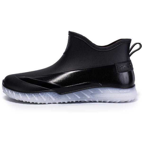 Moda Para Hombre Zapatos Nuevos Impermeables Botas De Lluvia Bajas Antideslizantes Para Exteriores Calzado Masculino Ligero De Moda Comodidad Casual Plano BritáNico 42 Black-image