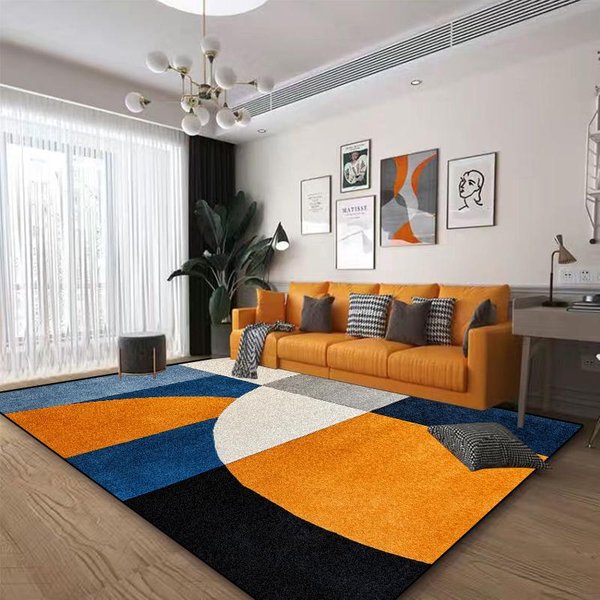 Skandynawski Abstrakcyjny Geometryczny Dywan Do Salonu Pluszowa Dekoracja Domowa Nowoczesna AntypośLizgowa Mata PodłOgowa Zmywalne Dywaniki Do Sypialni Szatni 80*120Cm-image
