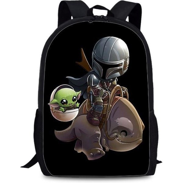 Plecak Mandalorian Dla Dzieci Z Nadrukiem Yody I Grogu, Nylonowy Plecak Na Co Dzień Do SzkołY I PodróżY Style D1-image
