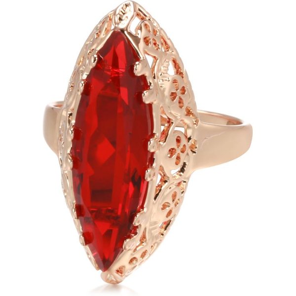 Nueva Tendencia Oro Rosa Anillos ÚNicos Para Mujer Anillos Diarios Calados Ojo De Caballo ZircóN Natural Moda JoyeríA Para Boda Fiesta Regalo 10 Beige-image