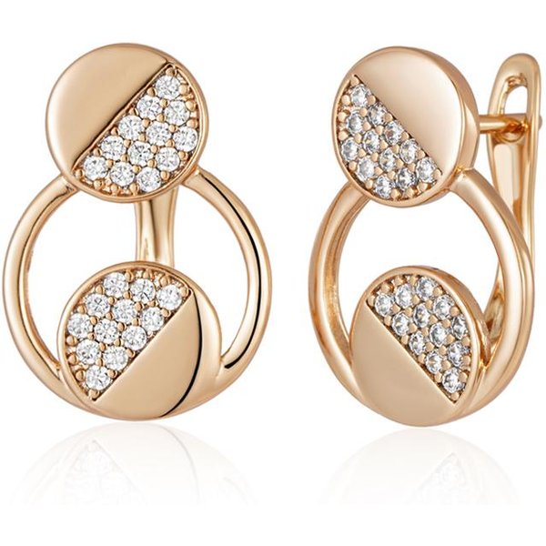 Pendientes Colgantes De Moda En Color Oro Rosa Brillante Para Mujer, Con Circonitas Naturales, Accesorios De JoyeríA Fina Para Uso Diario. Regalo Ideal.-image