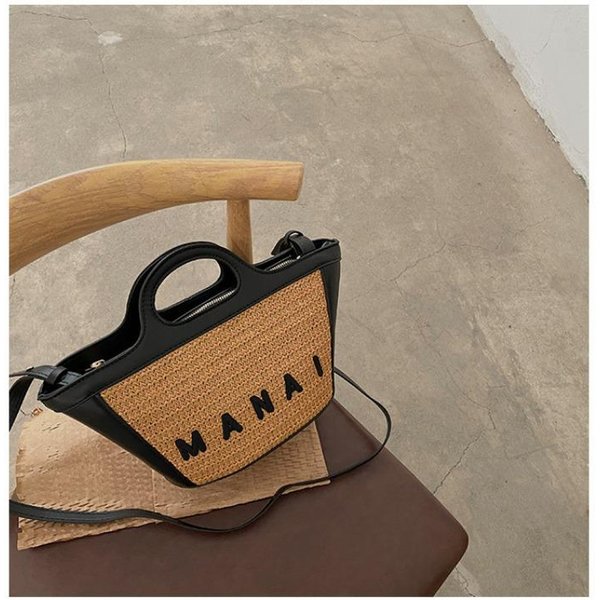 Bolsos De Verano Ins Tejidos Bolsos De Moda Y Tendencia Tejidos A Mano De Paja DiseñO Nicho Bolsos Cesta De Verduras VersáTiles-image