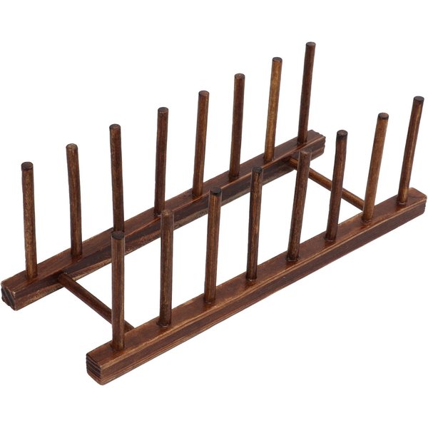 Estante De Secado De Madera De 8 Columnas Plegable Organizador De Platos Y Tazones Para Cocina ColocacióN De Platos, Tazones, Tazas, Ollas, Tapas-image