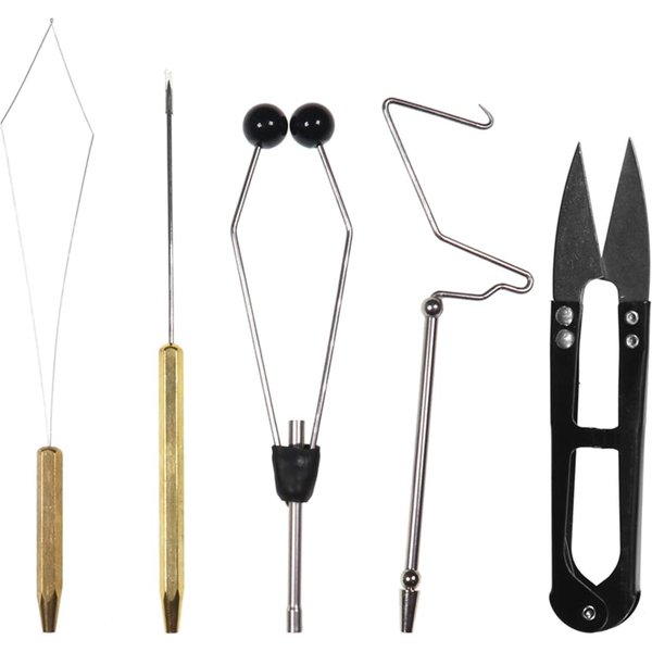 Kit Combinado De Herramientas Para Atado De Moscas, Tornillo De Banco Para Atado De Moscas, Soporte De Bobina, Enhebrador De Aguja, Tijeras De Acabado, 5 Uds. 6Pcs-image