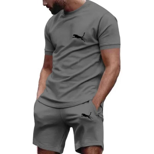 MęSki Letni Garnitur Sportowy MęSki Garnitur Fitness Garnitur Sportowy T-Shirt Z KróTkim RęKawem + Szorty SzybkoschnąCe Zestawy 2-CzęśCiowe 5XL-image