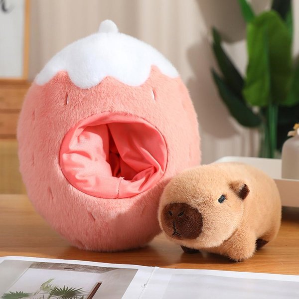 35/45 Cm Kreatywna Pluszowa Lalka Kapibara Owocowa Poduszka Kapibara Przebrana Za Awokado Banan Truskawkę Marchewkę Pluszowa Zabawka Prezent Dla Dziewczynek About 45Cm-image