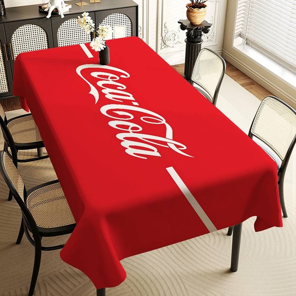 C-COCA-COLAS Mantel Rectangular DecoracióN De Mesa Reutilizable Impermeable PañO Para Mesa De Cocina Y Comedor DecoracióN De Fiesta Festiva 100X160Cm-image
