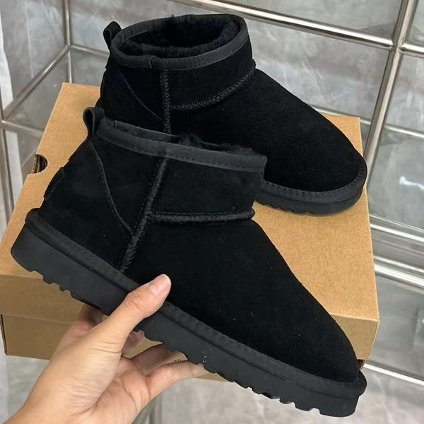 Nowe Damskie Zimowe Ultra Mini Buty Projektant Platformy CiepłE SkóRzane Kostki Futrzane Kapcie Luksusowe Buty 35-44 37-image