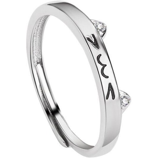 Diario De Gato Y Perro, Anillo De Pareja, DiseñO De Nicho, Un Par Para Mujeres Y Hombres, Modelos De Lujo Ligero Se Pueden Empalmar Juntos, Anillo Lindo De Mascota White-image