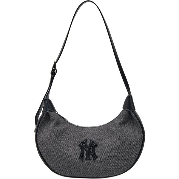 Bolso Cruzado De Hombro De PoliéSter Con Parche En Relieve AtmóSfera Vintage New York Yankees De La MLB Para Mujer Negro 3ABQB016N-50BKS Basic Set (Bag) Black-image