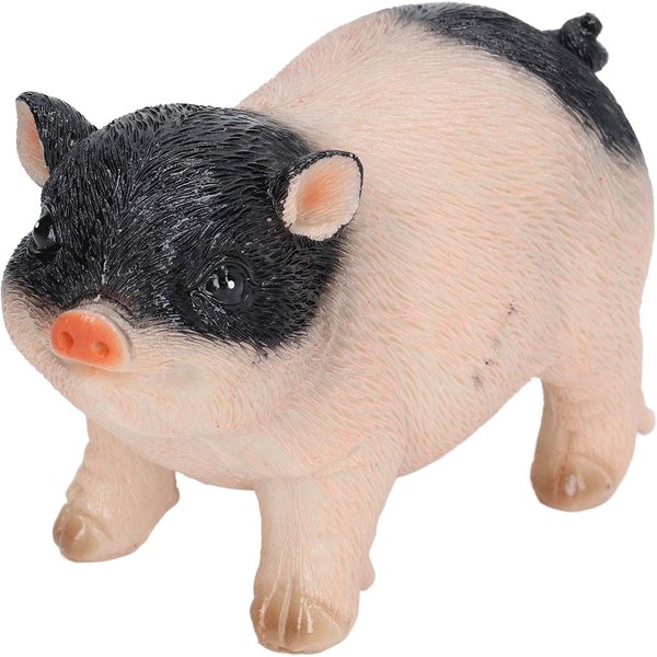 Urocza Statua Ogrodowa ŚWinka ŻYwica Figurka ZwierzęCia RzeźBa Ogrodowa ŻYwica Ozdoba Trawnikowa Mini RóżOwa Czarna Black-image