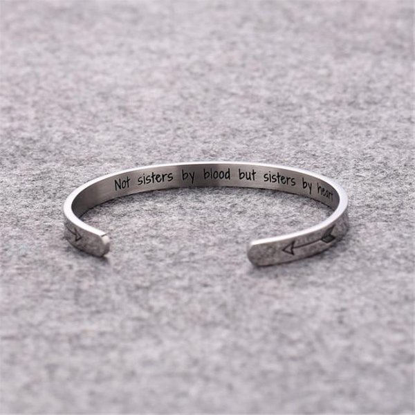 Pulseras De Acero Inoxidable De La Amistad Para Hermanas, Brazaletes Para Mejores Amigas, JoyeríA De Moda Para Mujer Negro-image