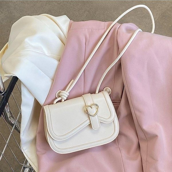 Bolso De Mujer De DiseñO Nicho Amor Simple Color SóLido Bolso De Silla De Montar Moderno VersáTil De Un Hombro Cruzado Bolso PequeñO Gray-image