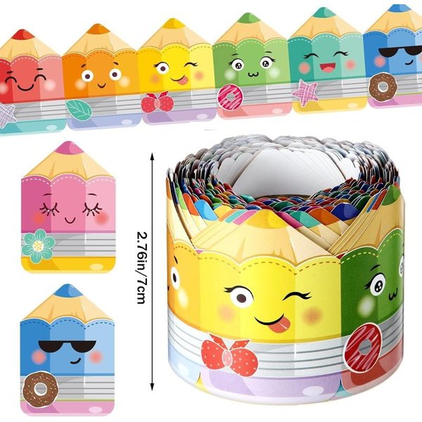 1 Rollo Adhesivo ArcoíRis Bordes De LáPiz Pegatinas Pizarra TablóN De Anuncios Papel De Borde Borde De 3 Pulgadas Decoraciones De Aula A3-image