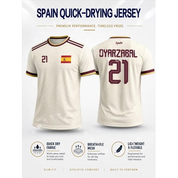 Camiseta De FúTbol Estilo EspañOl 2026 Verano Hombre Alta Elasticidad Secado RáPido Camiseta De FúTbol Deportes Al Aire Libre Top Para Aficionados Camiseta Familiar Para NiñOs 5XL-image