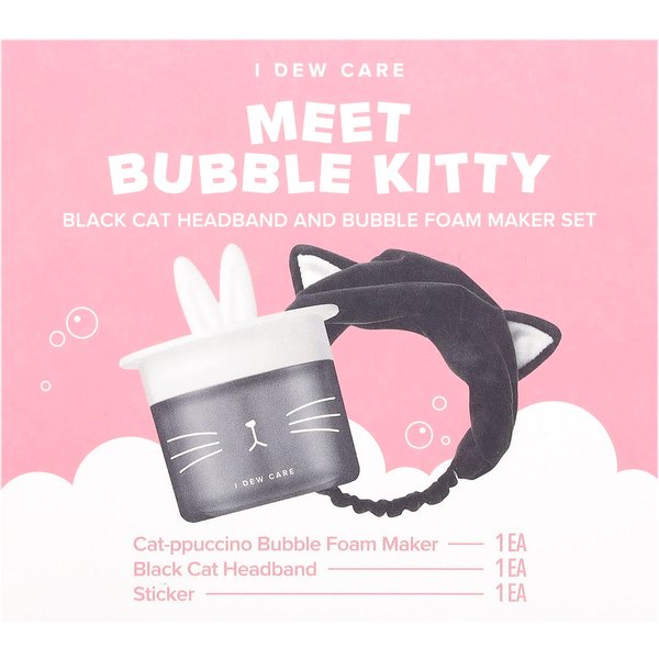 I DEW Care, Diadema De Orejas De Gato Negras Y Set Para Hacer Espuma De Burbujas, Set De 3 Piezas White-image