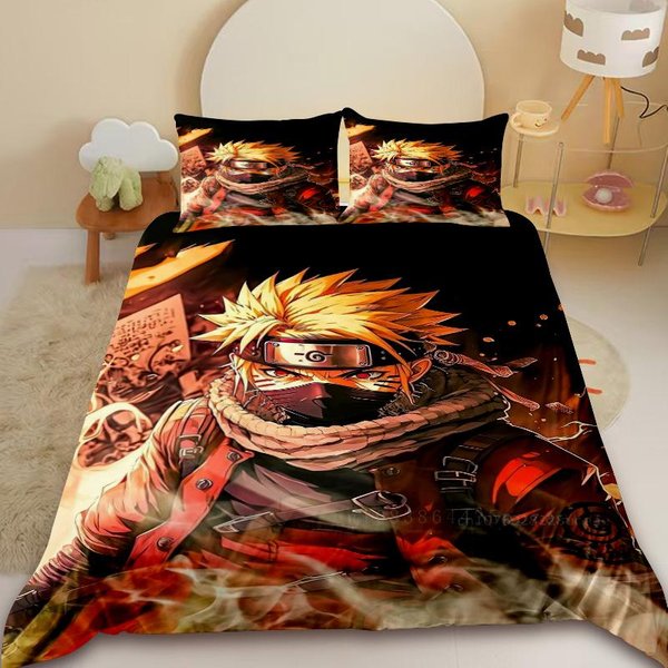 Juego De Funda NóRdica Para NiñOs De Naruto Uchiha Sasuke Uzumaki Juego De Cama TamañO King Queen Completo NiñAs Adolescentes NiñOs Para DecoracióN De Dormitorio EU Single 135X200Cm-image