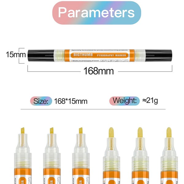 DłUgopis Do Wypalania W Drewnie Chemiczny Marker Do Pirografii Bezpieczne NarzęDzie Do Wypalania Do ProjektóW Diy Malowanie Drewna OłóWek Szkicowy PodwóJny DłUgopis BiałY-image