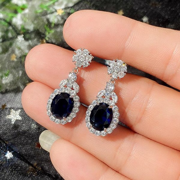 Pendientes Colgantes Huitan Deslumbrantes Con Circonita CúBica Para Mujer, Compromiso, Boda, Fiesta, Pendientes Elegantes Para Dama, Regalo De Aniversario, JoyeríA Llamativa Brown-image