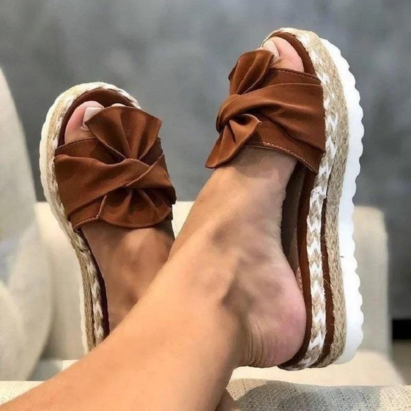 Kapcie Damskie SandałY SandałY Na Platformie Buty Damskie Kokardki Letnie Klapki Pantofel Kryty Odkryte Klapki Buty Na Plażę Damskie 38-image