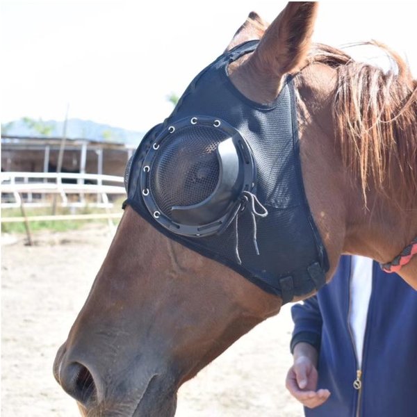 OsłOna GłOwy Konia, Wiatroszczelna Maska Na Oczy, Gogle Speed Race, Maska Z Siatki, Trachoma, OsłOna UprzężY, With Net-Black Czarny-image