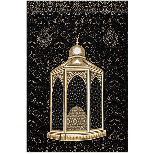 MuzułMańSka Mata Do Modlitwy Dywanik Z Motywem Meczetu, Winylowy WzóR Boho, Zmywalny Dywanik PodróżNy Na Eid, PrzenośNa Mata Do Salah 80X120Cm(32X47Inch-image