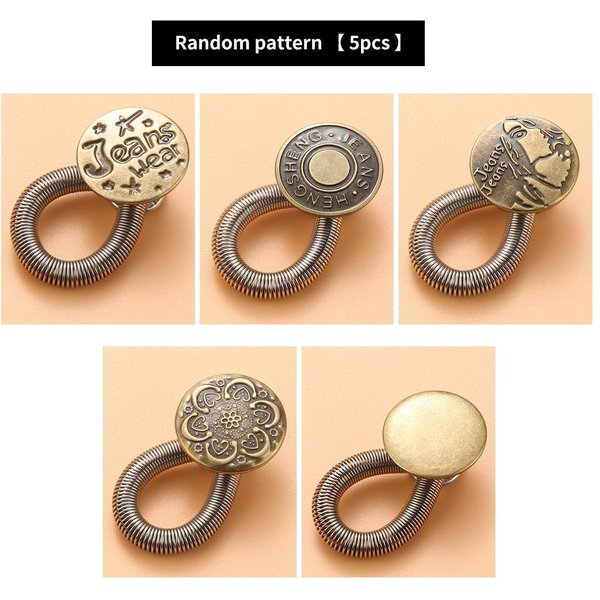 Nuevo 10/5/4/2PC Extensor De BotóN MetáLico Para Pantalones Vaqueros Costura Libre Ajustable RetráCtil Extensores De Cintura BotóN Expansor De Cintura Random-image