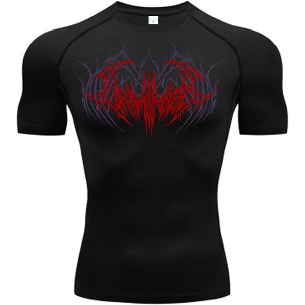 2025 Camiseta De CompresióN Para Hombre Manga Corta Camisetas Deportivas Fitness Running Ropa Deportiva Hombre Gimnasio EláStica Secado RáPido Camiseta De CháNdal RL0659 M Black-image