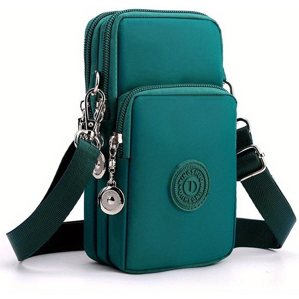 Bolso De Nailon Para TeléFono MóVil Para Mujer, Monedero, Bandolera Con Correa, PequeñO Bolso Cruzado Para Mujer, Cartera, Bolso De Viaje L Verde-image